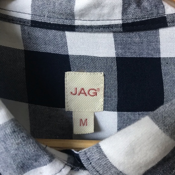 JAG Jeans Magnolia Tunic Navy Blue White Plaid M… - Picture 5 of 8